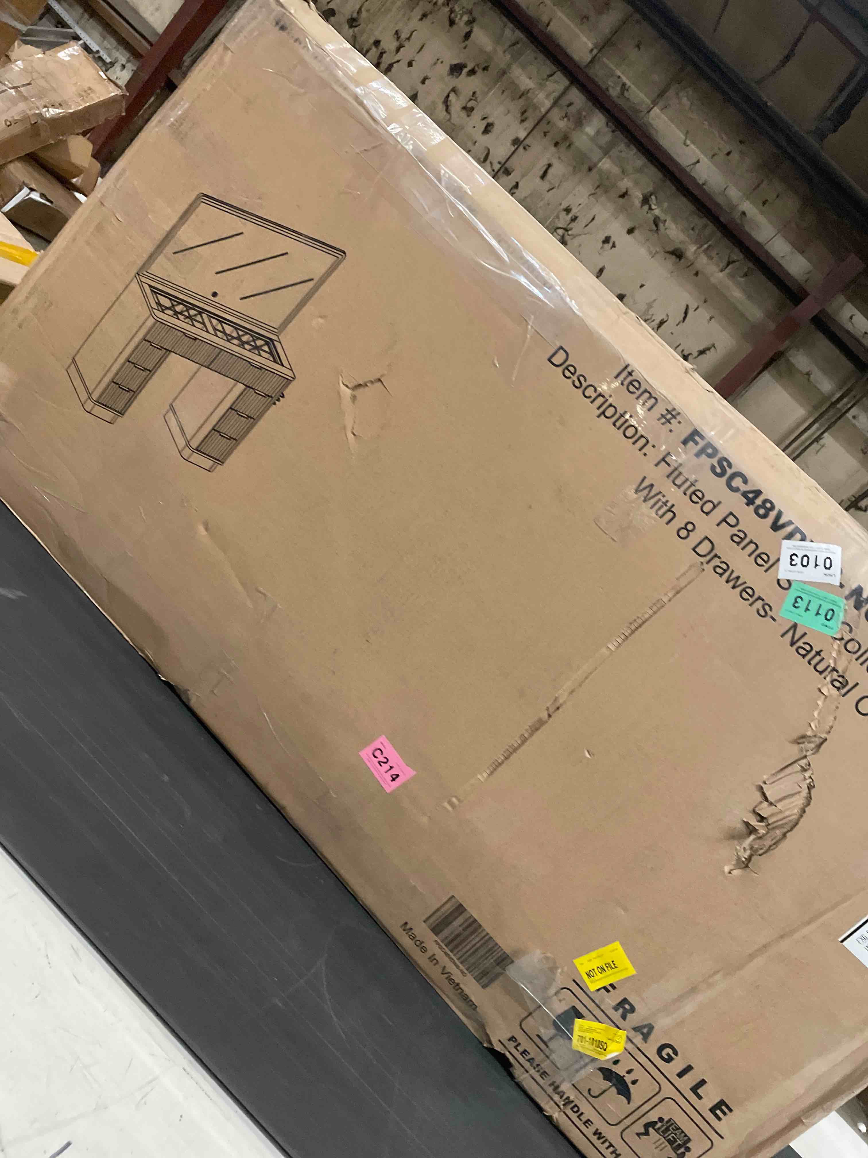 Condition photo showing Good Condition for 48" Fluted Vanity Desk With Led Mirror & Wireless Charging