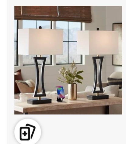 Tall 28.3" Marble And Metal Table Lamp with Built-in USB \u0026 Type-C Port - MCM Modern Funky Accent Table Lamps for Bedroom Bedside/Nightstand, Living Room \u0026 Desk