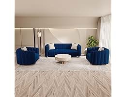 87-Inch Modern Classic Velvet Trough Velvet Sofa - 87-Inch Upholstered Triple Seat With Low Backrest