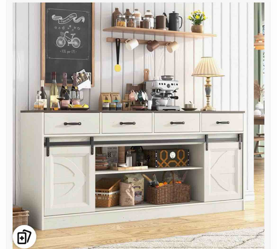 70" Large Sideboard Buffet Cabinet