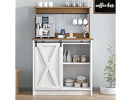 53.1" Coffee Bar Cabinet With Fridge Space