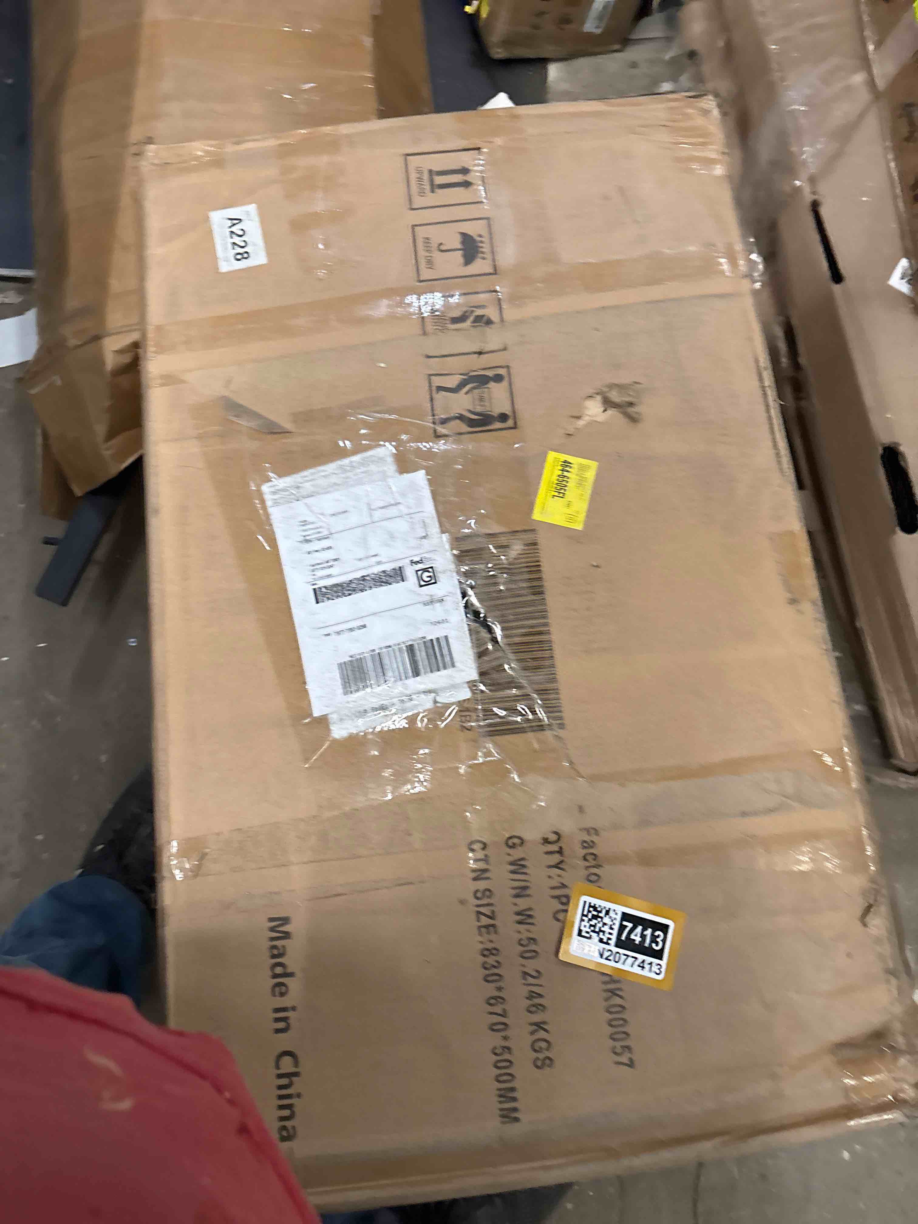 112 Inch Oversized Sofa, Sectional Sofa With USB Ports, Faux Fur Gray, Box 1 Of 2