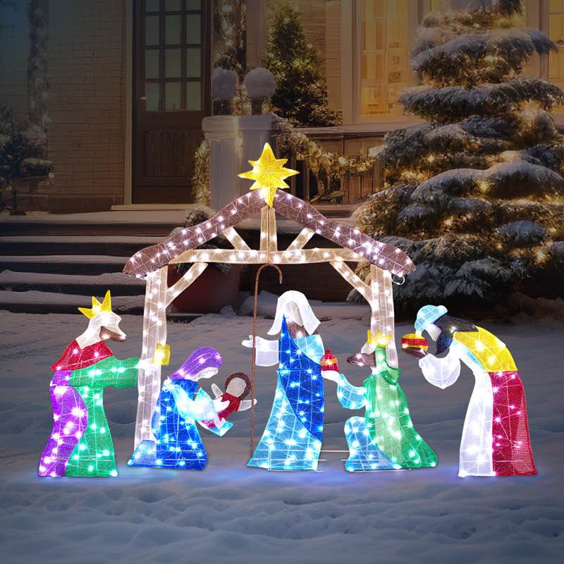 5ft Lighted 2d Nativity Scene Outdoor Christmas Decoration