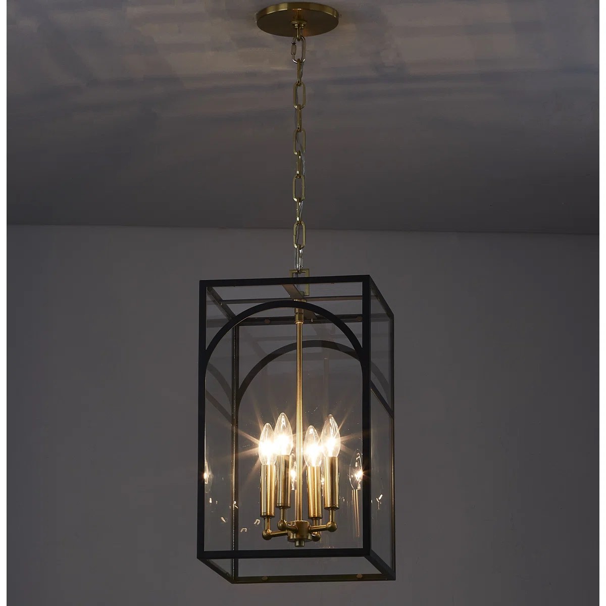 Abbigale 4 - Light Black/Gold Square/Rectangle Pendant