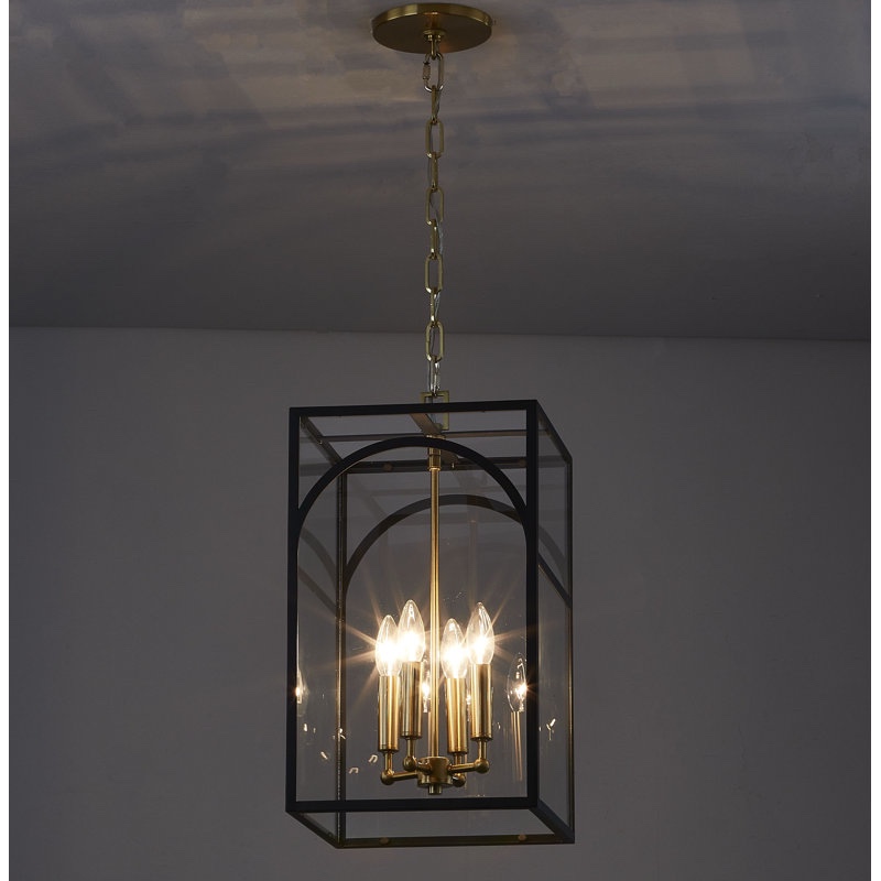 abbigale 4 - light black/gold square/rectangle pendant