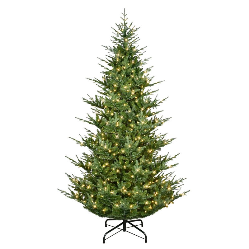Pre-Lit Artificial Hillside Spruce Tree