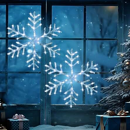 Christmas lighted window decorations 