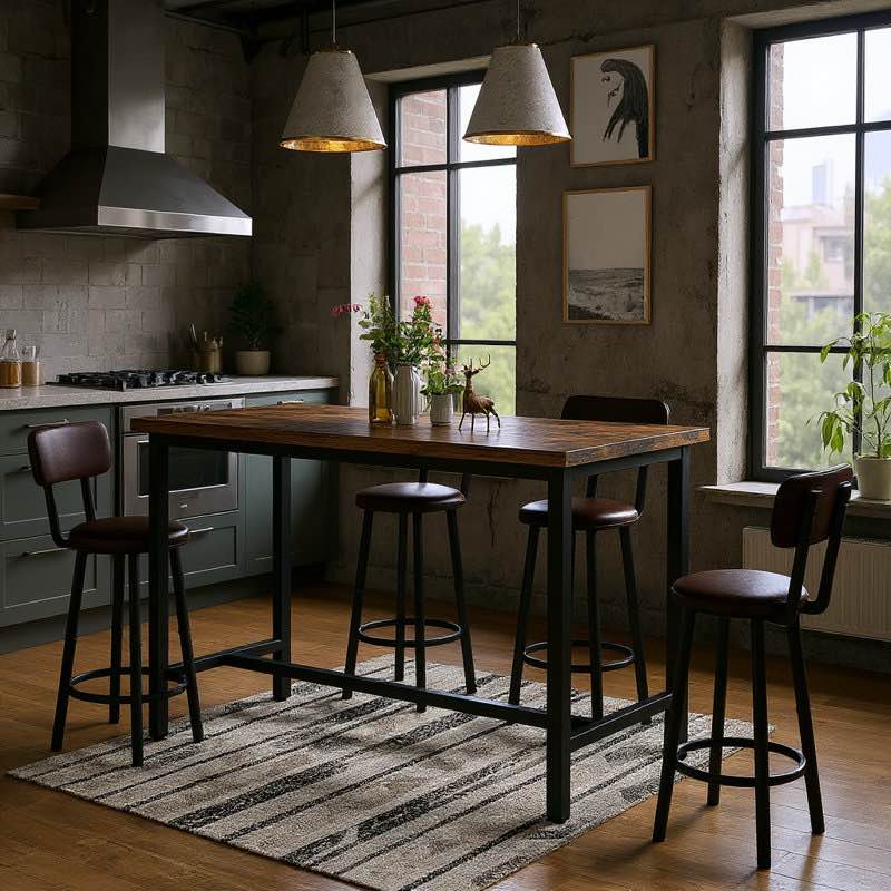 Enchantyd 5 Piece Kitchen \u0026 Dining Room Set with 4 Stools