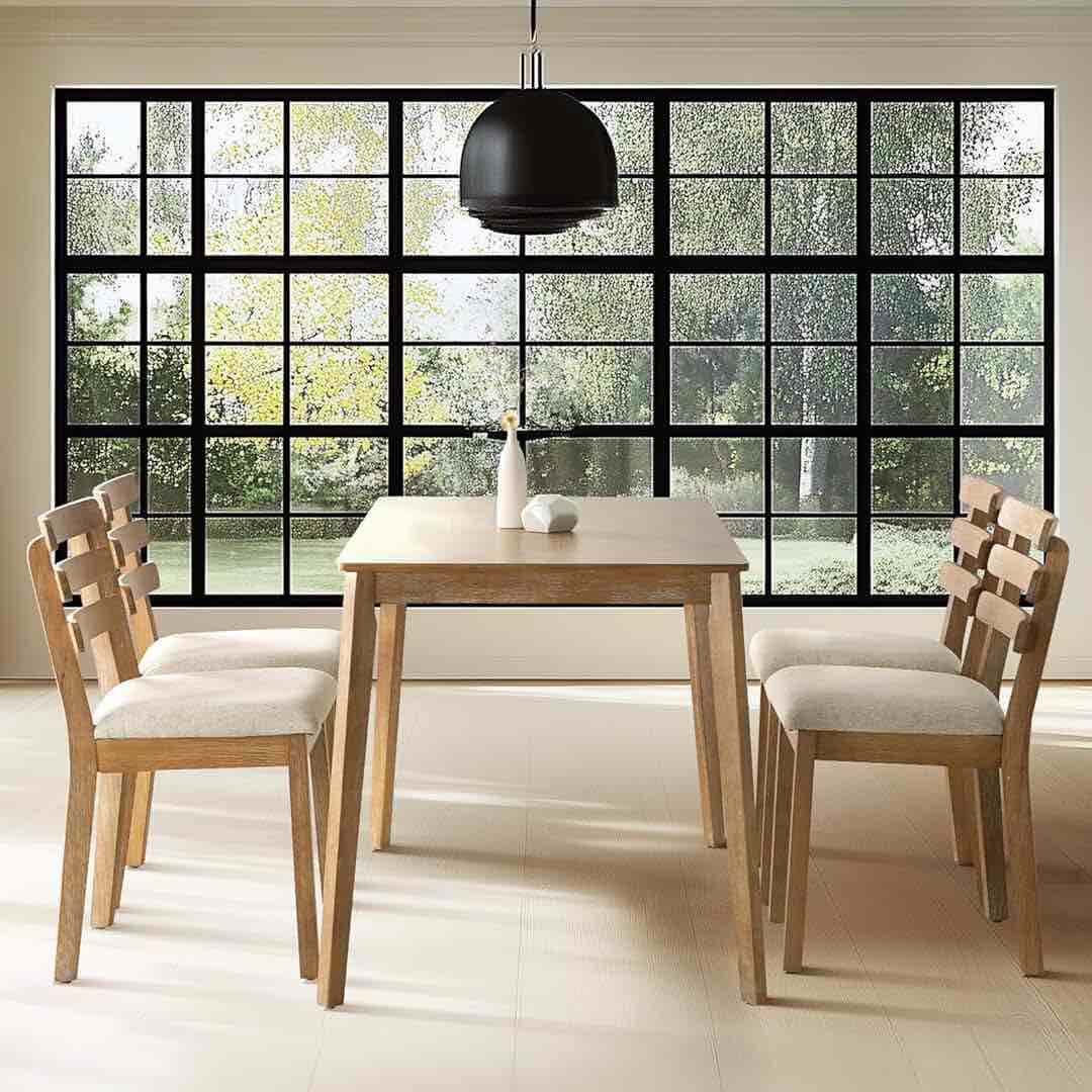 Wood Dining Set Table And 4 Chairs Dhven | Alcott Hill®