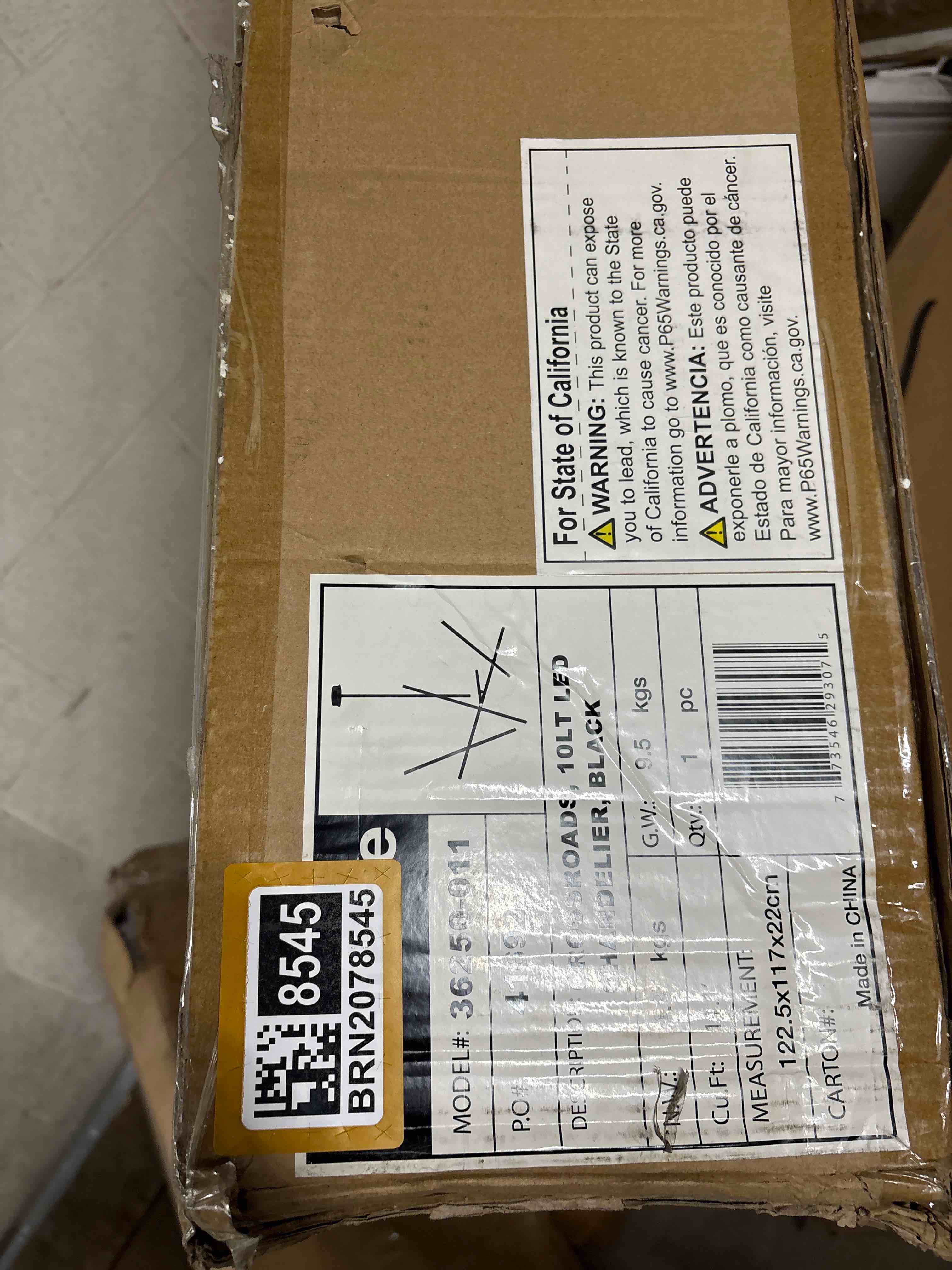 Condition photo showing Good Condition for crossroads 10ft LED chandelier black