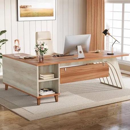 78.74 Inch L-Shaped Executive Desk-Box B-XK00722-B