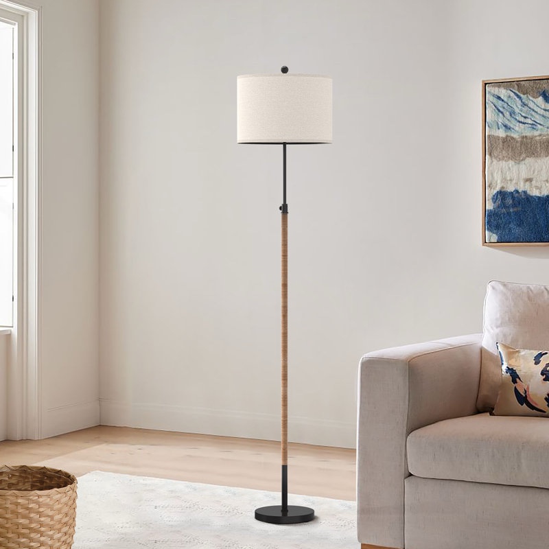 70" Adjustable Modern Rattan Floor Lamp For Living Room/bedroom