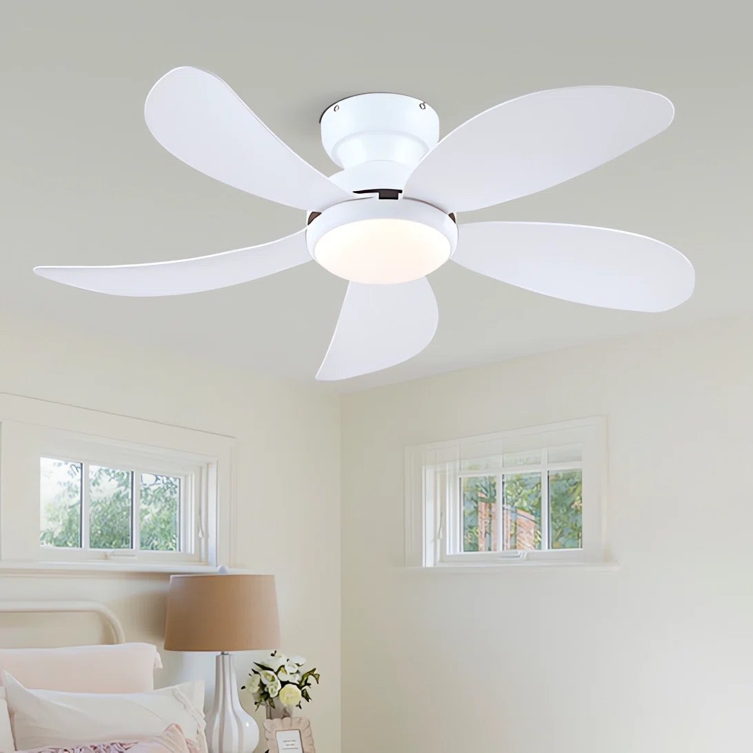 42 Inch Modern Low Profile Ceiling Fans With Lights And Remote/App