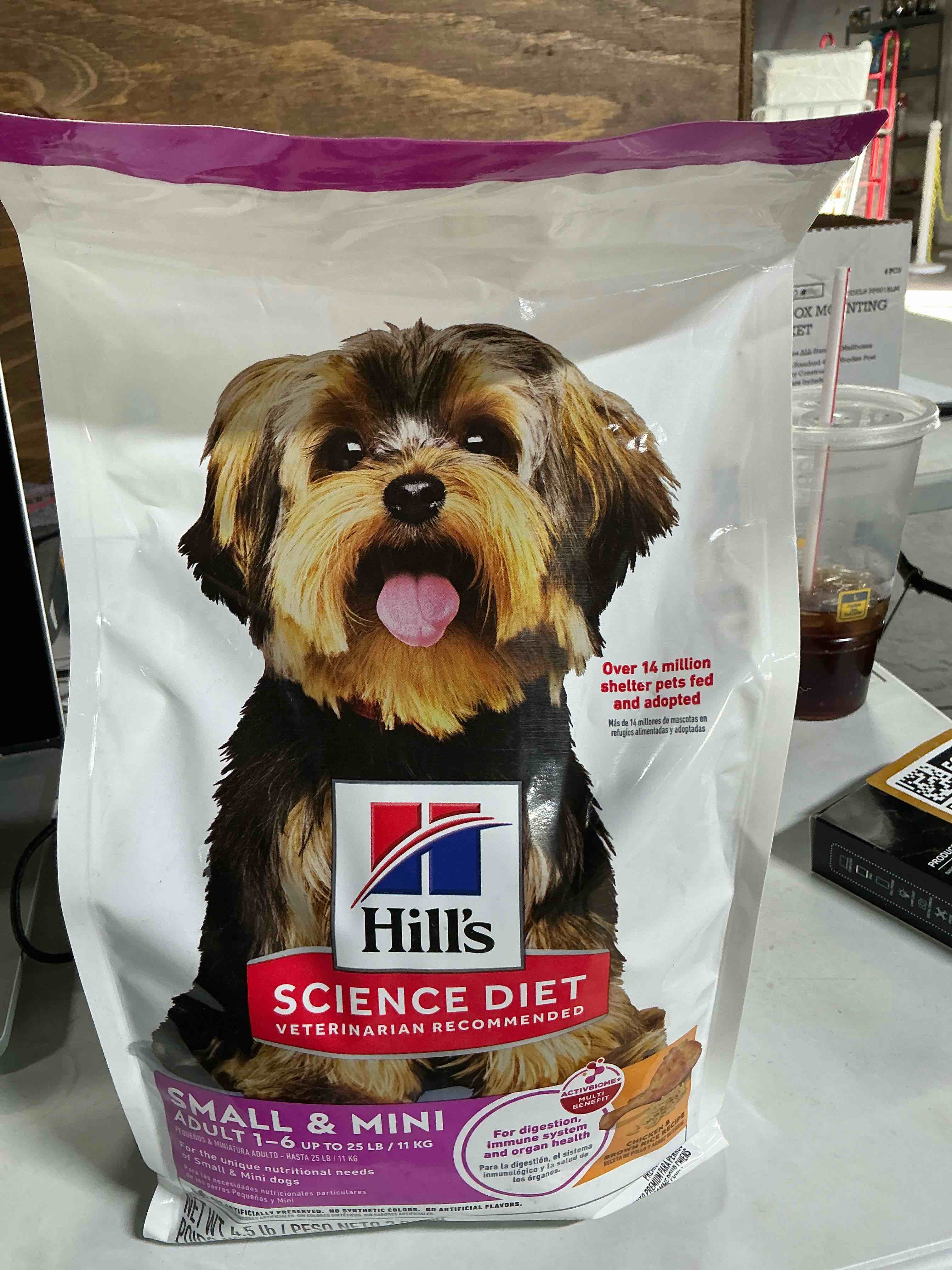 Condition photo showing New/Like New for Hill's Science Diet Dry Dog Food, Adult, Small & Mini Breed, Chicken Meal & Rice, 4.5 lb. Bag