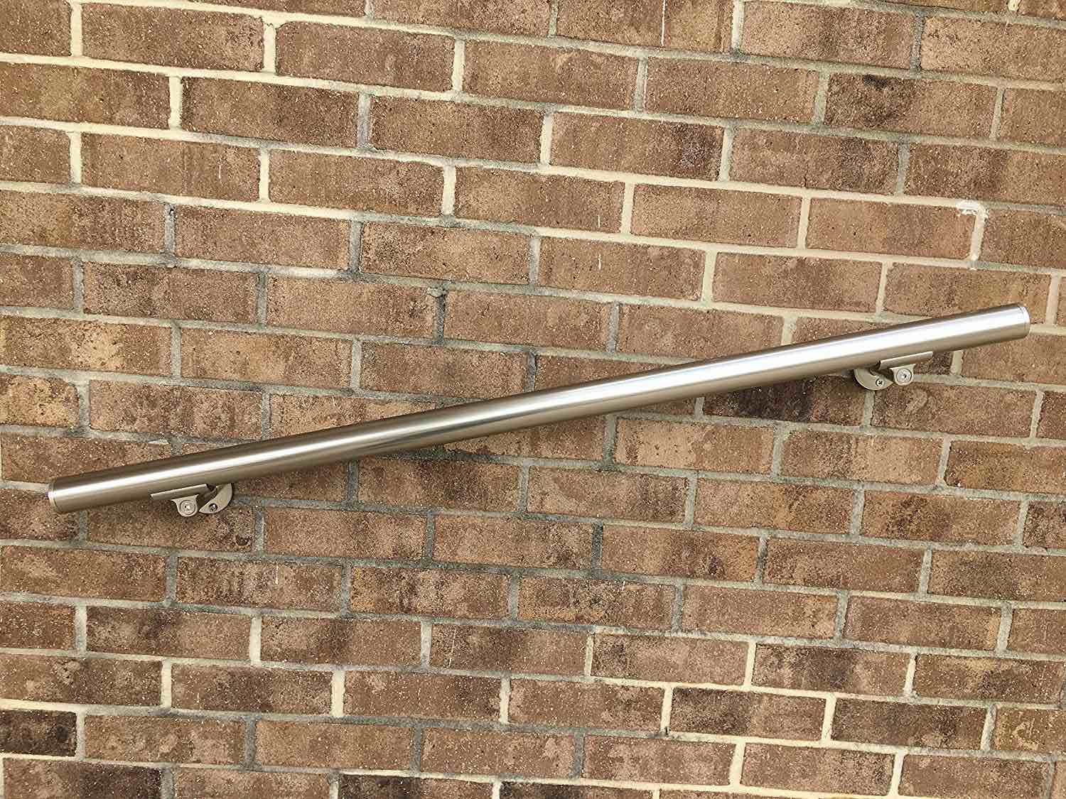 2-18 Ft Anodized Aluminum Handrail Kit â€“ 1.97" Round Stainless Steel Look Stair Railing | Indoor/Outdoor Safety Rail, Rust-Proof & Code Compliant | AressCorp