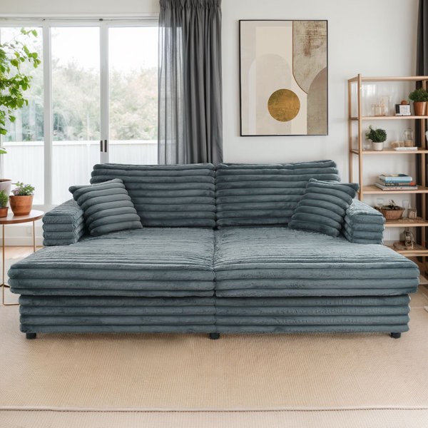 Double Chaise Lounge, Oversized Chaise Lounge, Gray Box2