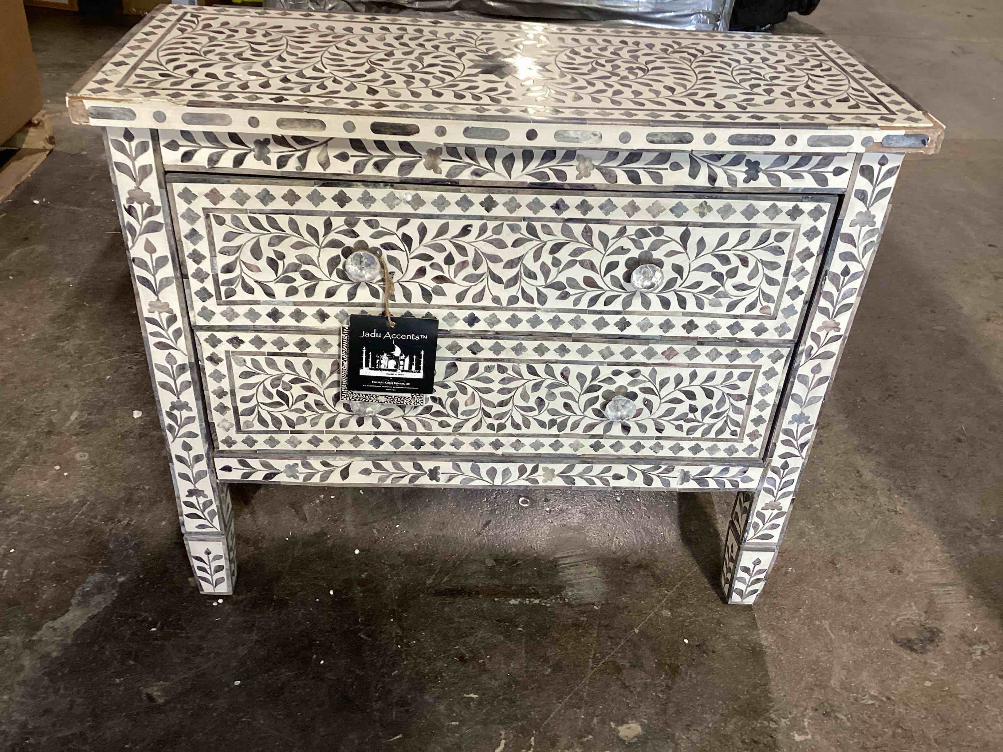 jadu accents 2 drawer dresser floral pattern