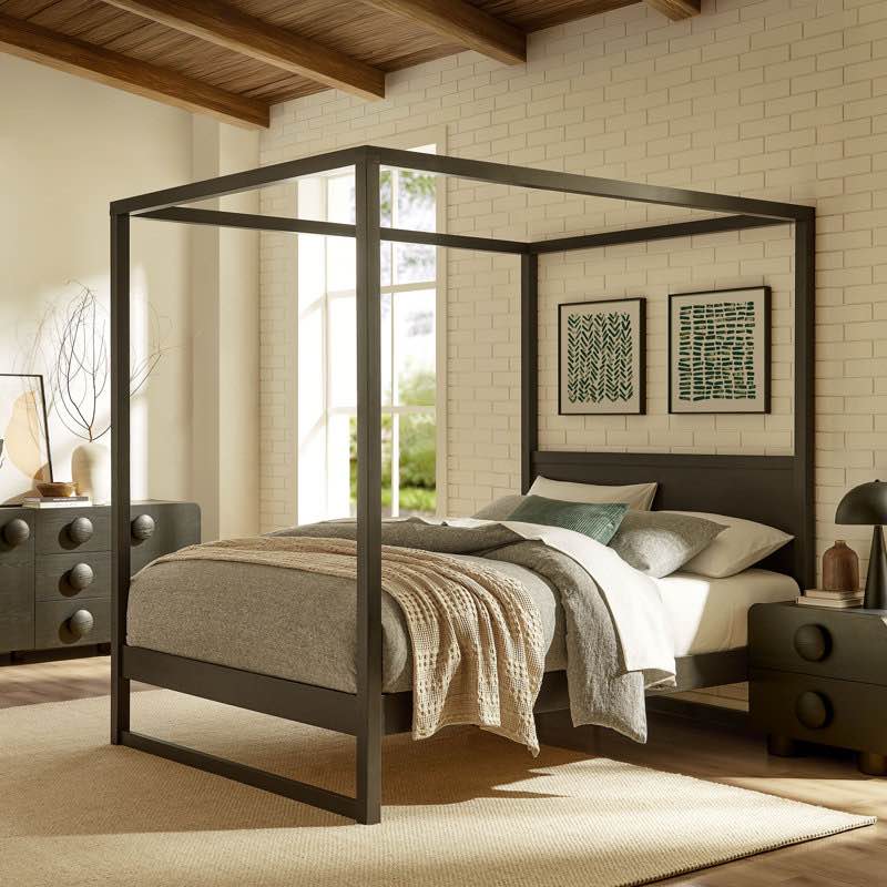 Alva Queen Wood Canopy Platform Bed