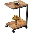 2 - Tier Side Table With Wheels