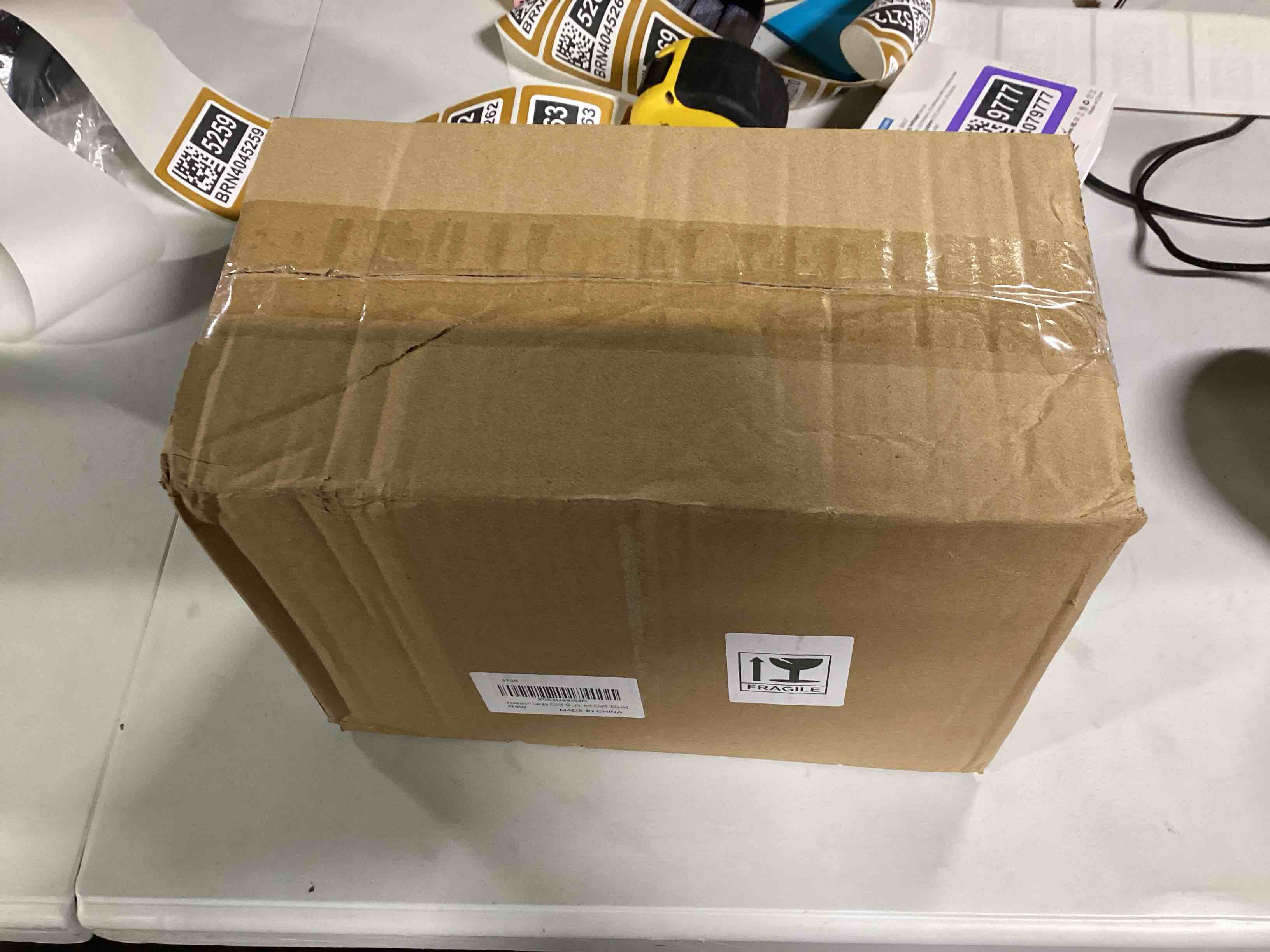 Condition photo showing Good Condition for Yesesion Large Cord Storage Organizer with Lid, Plastic Cable Box with 20pcs Wire Ties for Desk Drawer, Home Office Supplies, Electronics, Clips, Clamps, Pens, Phone Chargers, Art Craft (Black)