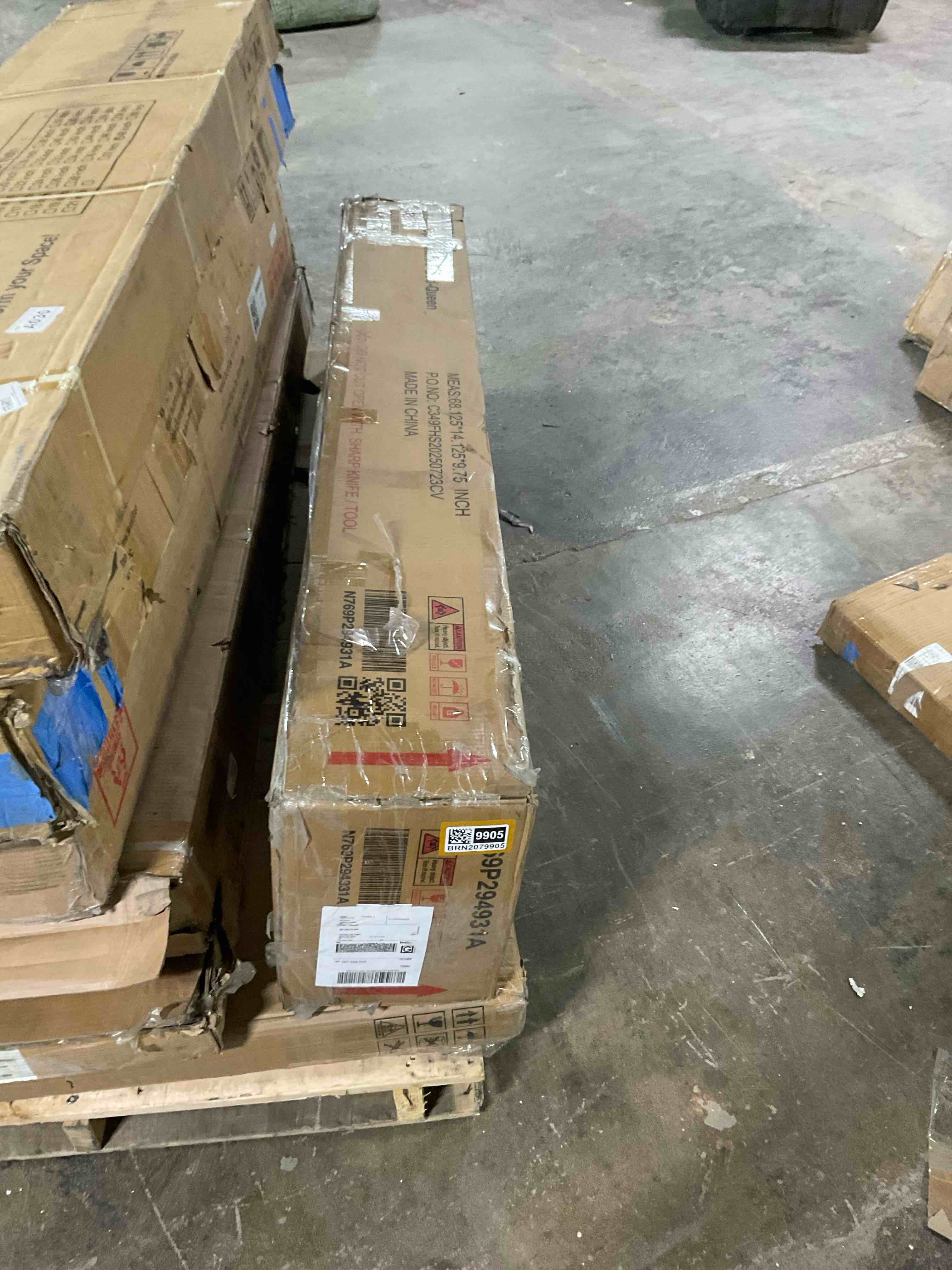 Condition photo showing Good Condition for Wane Wide-Edge Upholstered Bed With Wooden Slats