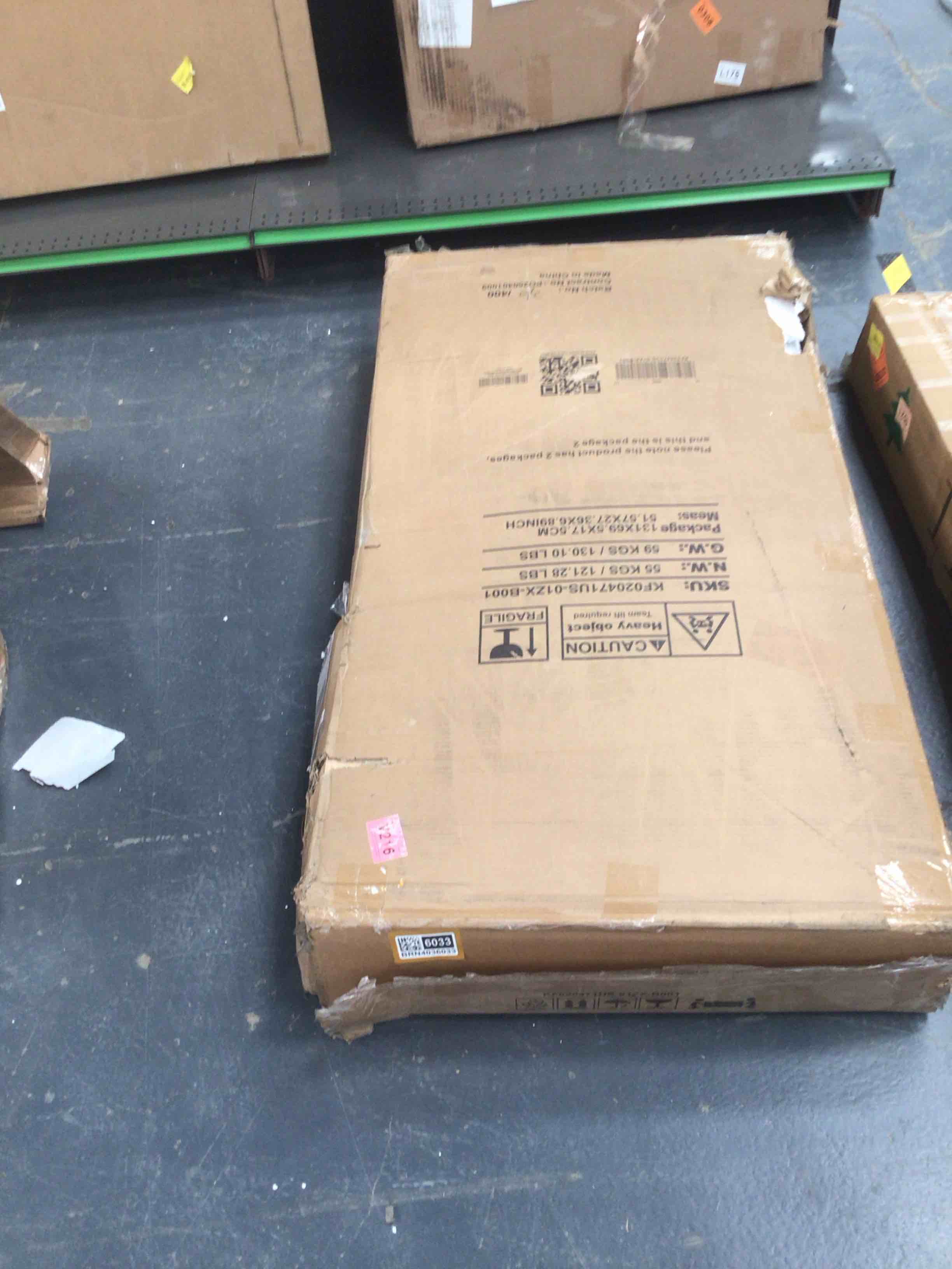 Condition photo showing Good Condition for 90.6"W Double Workstation Working Desk With Hutch Bookcase Light BOX2