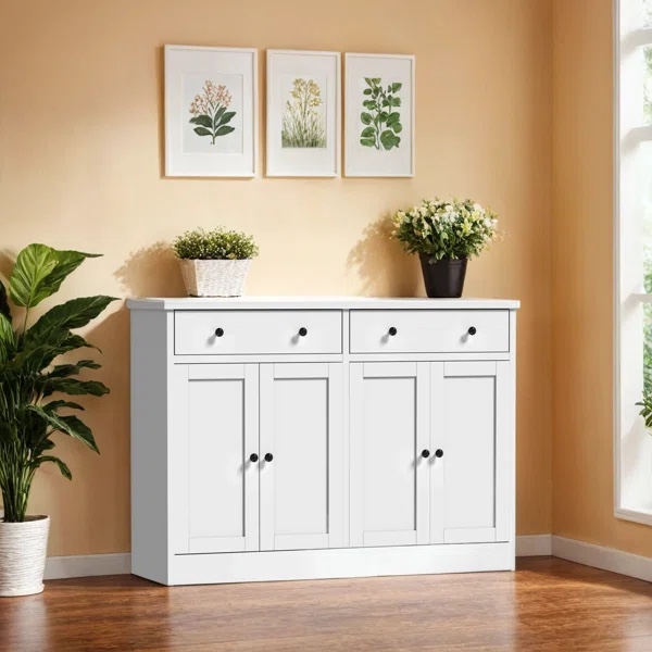 Ebern Designs buffet storage cabinet with doors and drawers 49” coffee bar cabinet kitchen buffet sideboard for living room kitchen