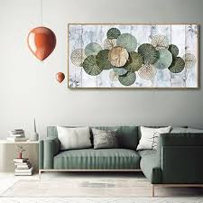 Wall Art Simple Wall Decor Green Canvas Painting Abstract Wall Art for Bedroom Living Room Dining Room Home Office Decor 24"x48" with Framed