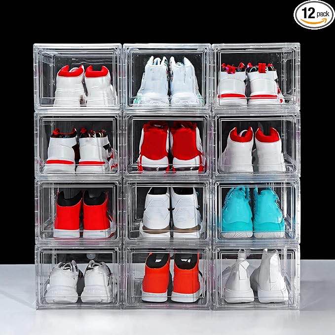 clear plastic shoe storage containers