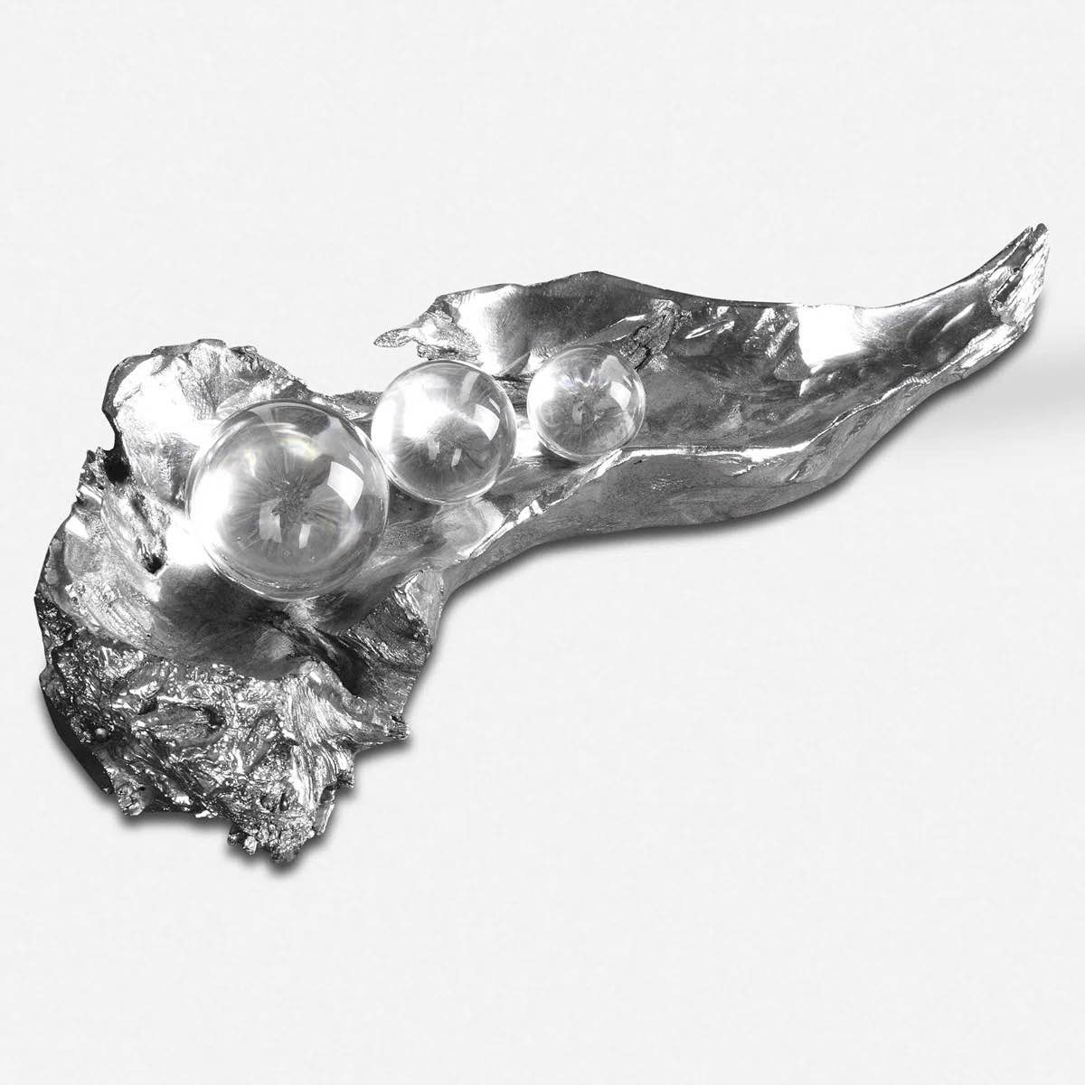 Three Peas in a Pod Metallic Sculpture