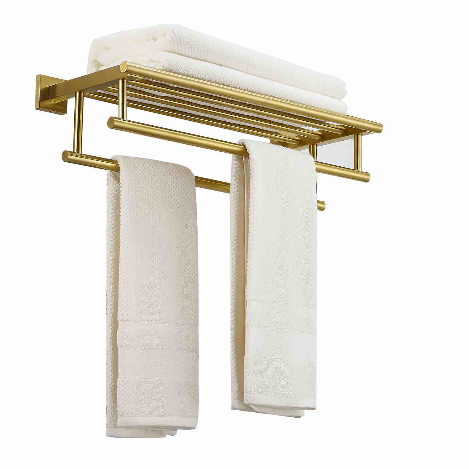Wall Mounted Towel Rack Brushed Gold