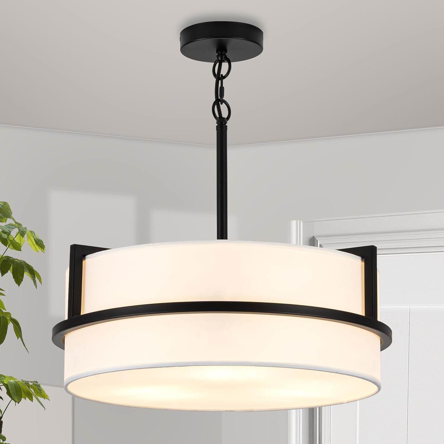 Modern Drum Chandelier for Dining Room 3 Light