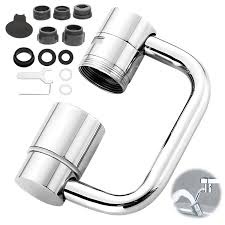 Rotatable Faucet Aerator Extension,1080° Swivel Faucet Extender,Universal Sink Faucet, 2 Mode Splash Filter with Adjustable Robotic Arm,Fits 15/16” & 55/64” Threads for Kitchen/Bathroom
