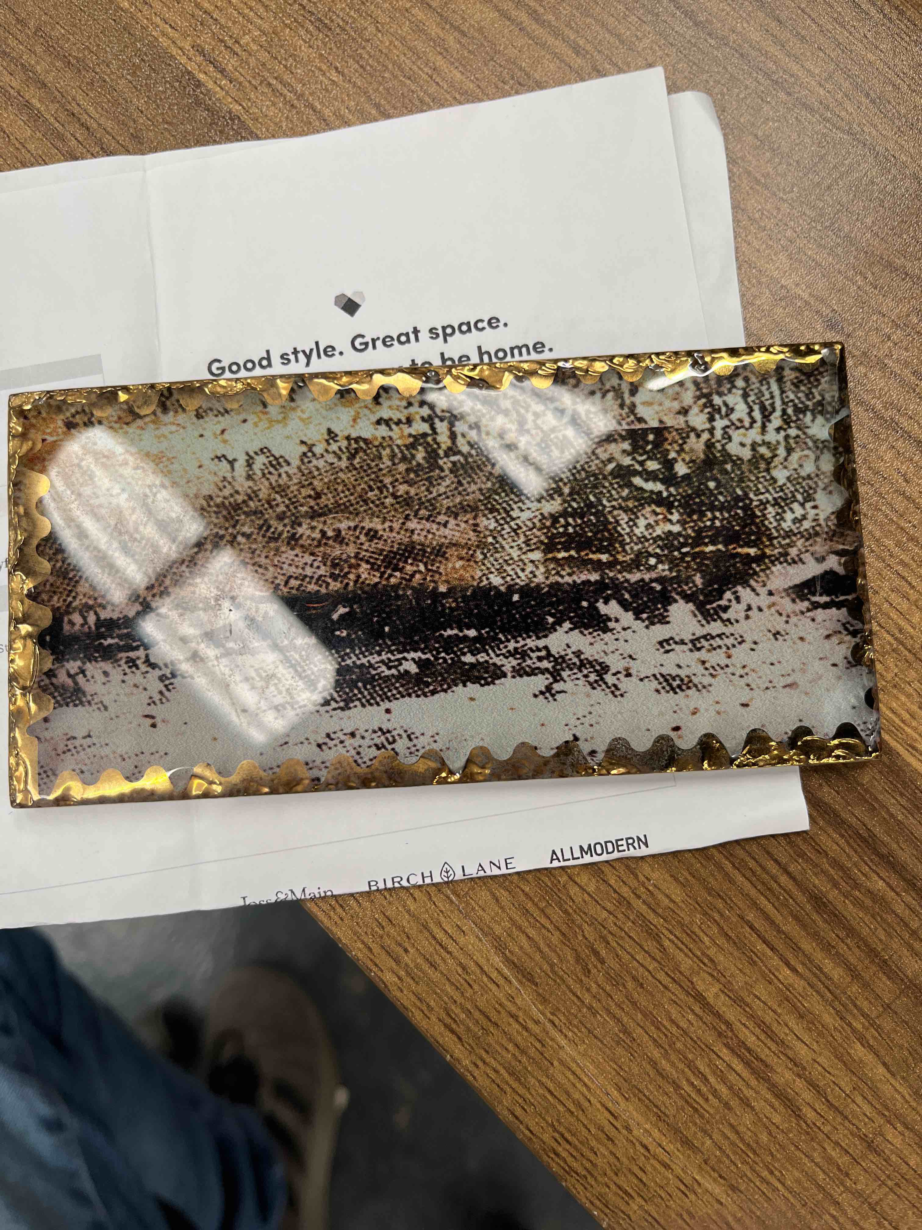 Simple Stuff Jendrik 3 x 6 Glass Brick Look Subway Wall Tile Gold