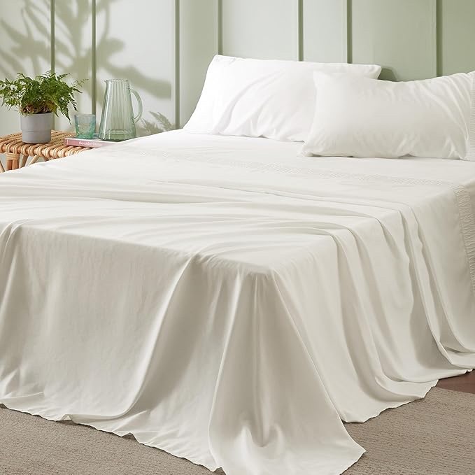 Bedsure Full Size Flat Sheet White