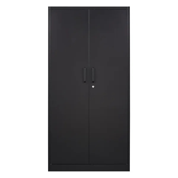 Black Metal Storage Cabinet, 57”x14”x14”