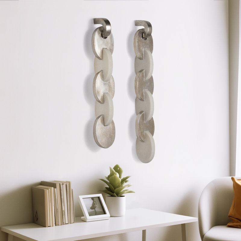 2 Piece Ambrose Linked Quartz Resin Wall DÃ©cor Chains