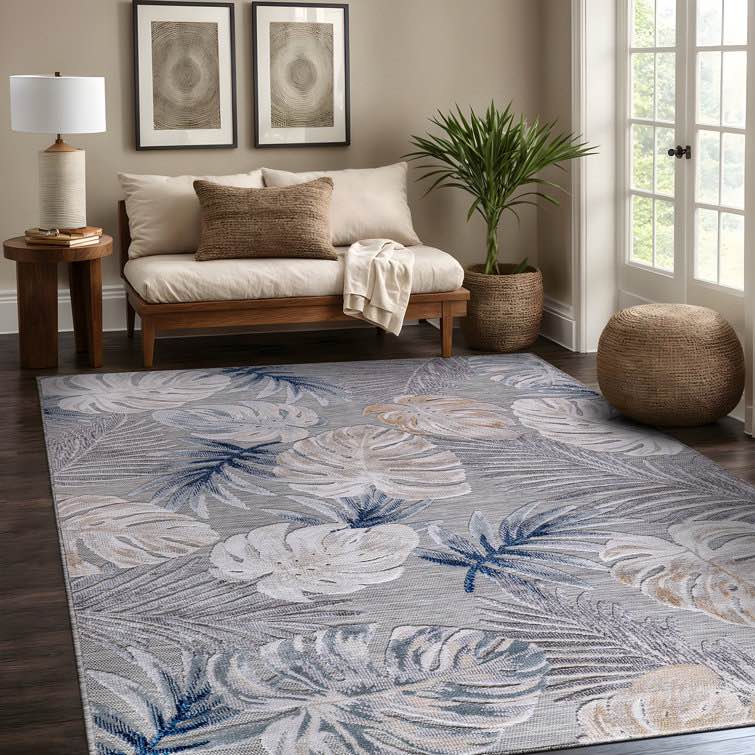Chartier Blue/Gray Indoor/Outdoor Rug