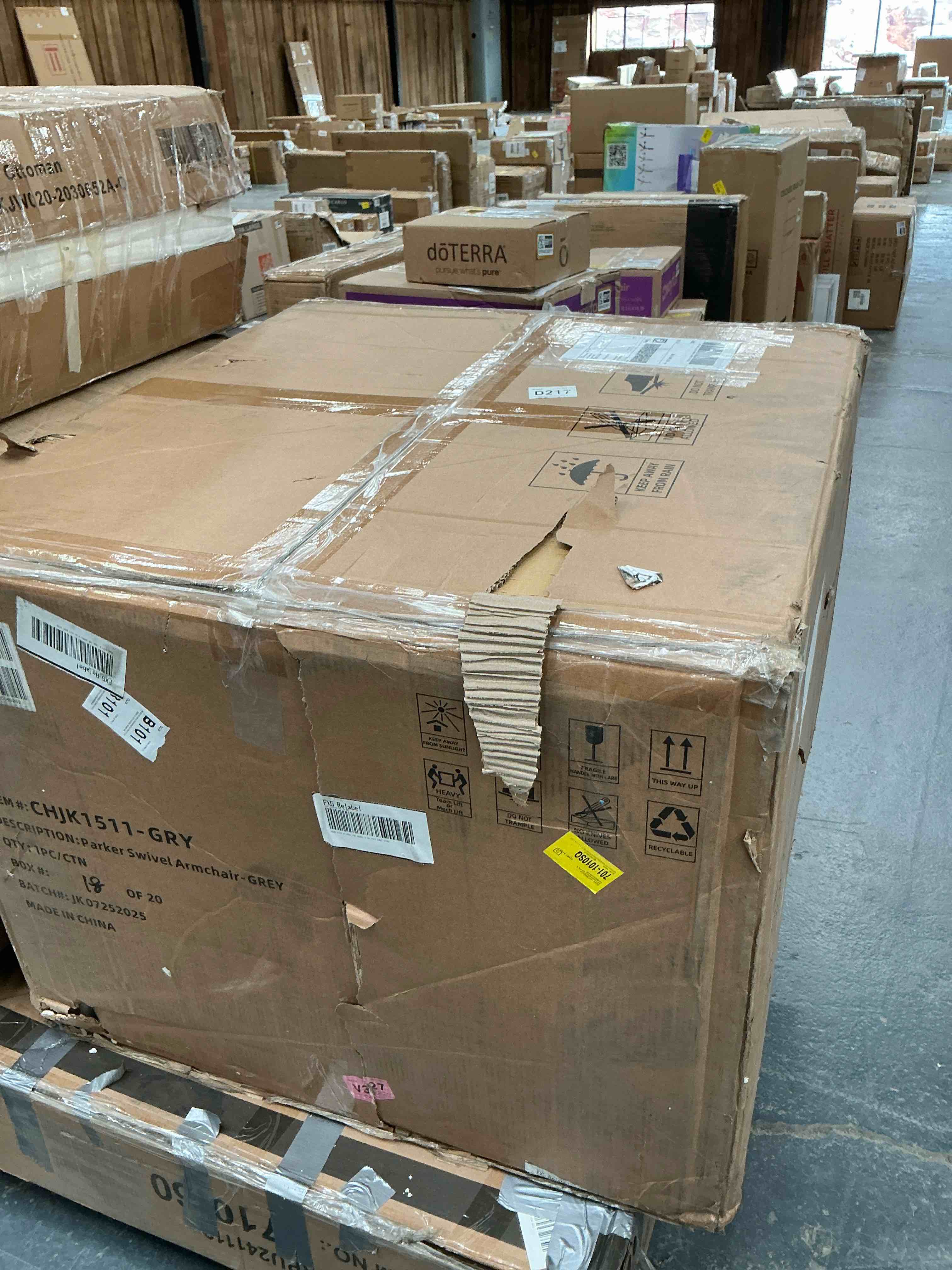 Condition photo showing Good Condition for Parker Farmhouse Upholstered Swivel Accent Armchair