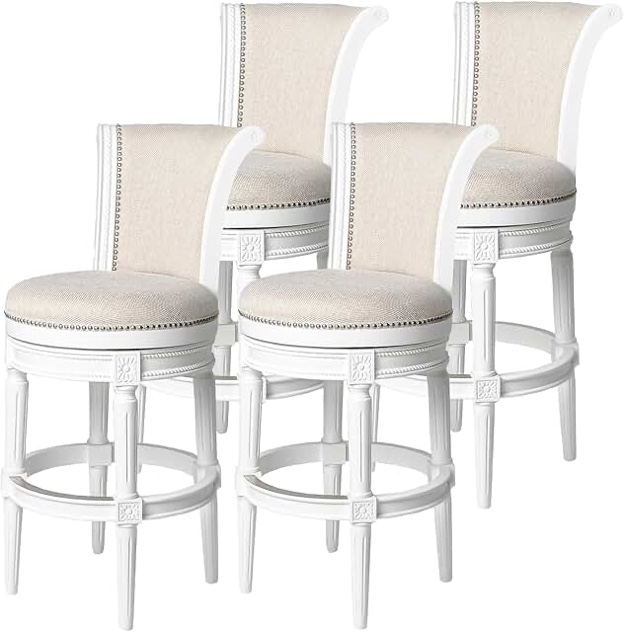 Upholstered Counter Stool Solid Wood Bar Stool