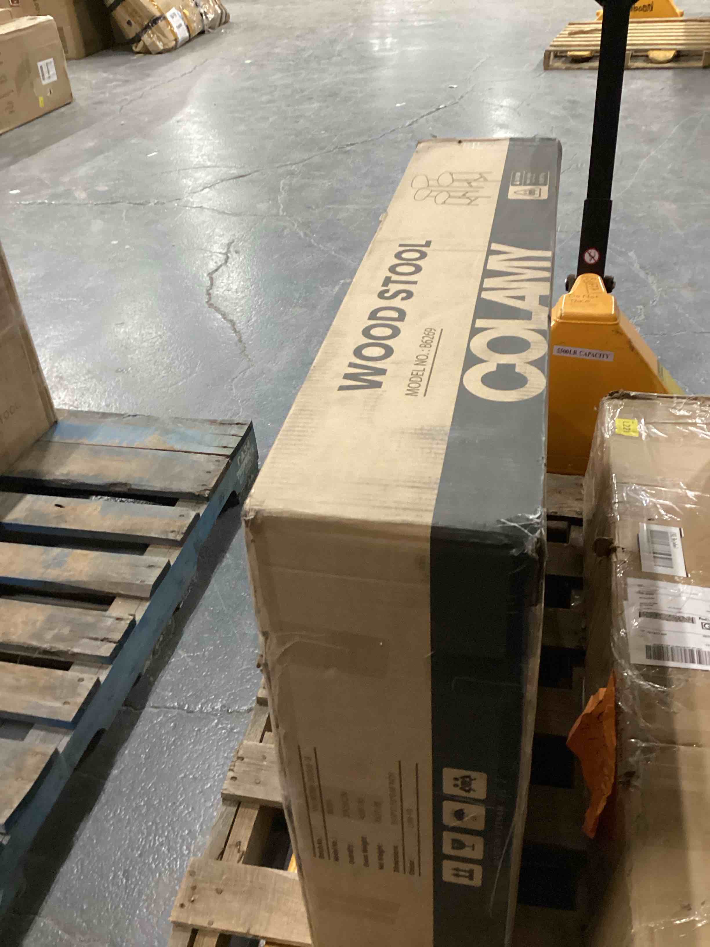 Condition photo showing Good Condition for Upholstered Counter Stool Solid Wood Bar Stool