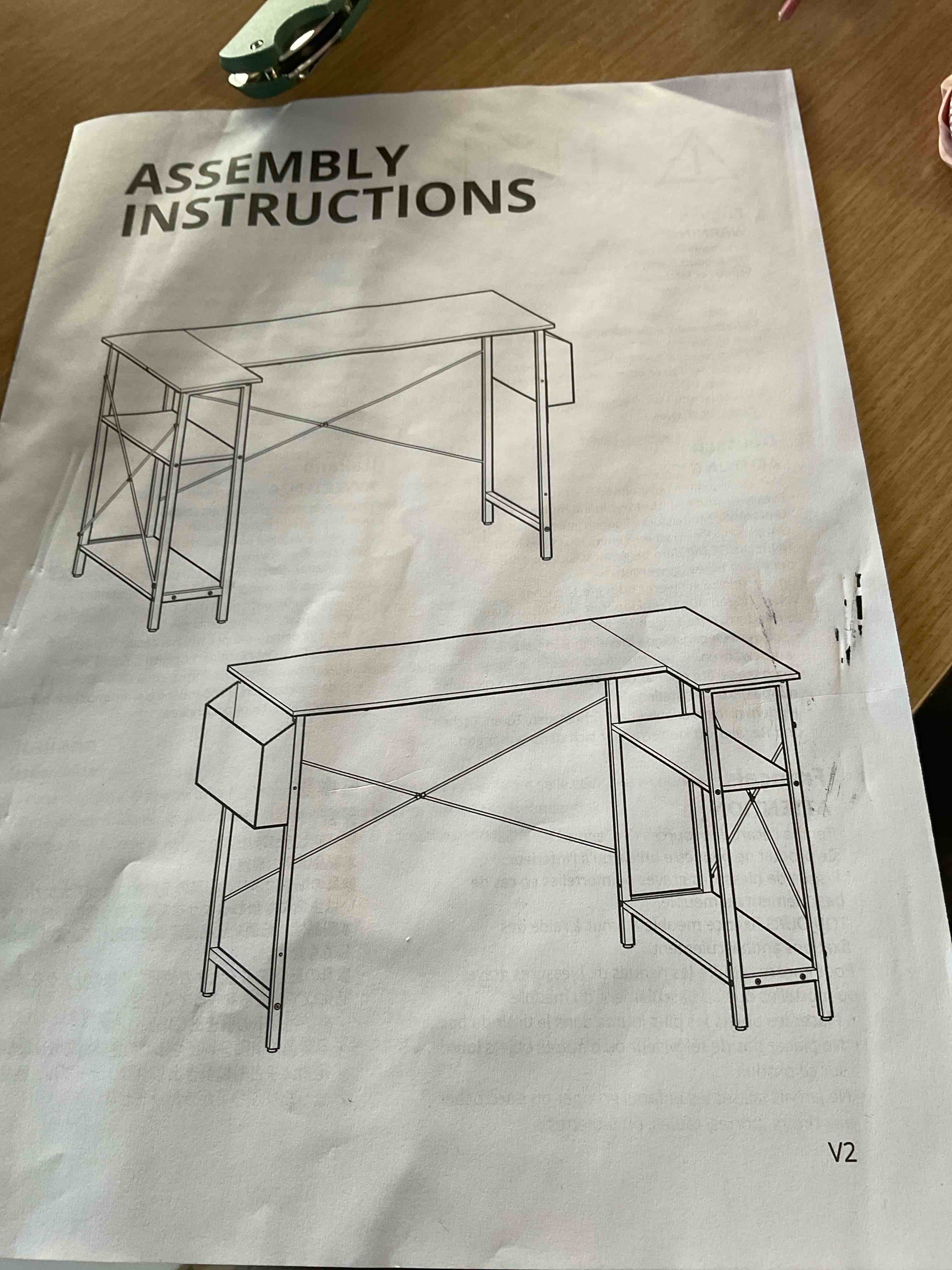 Condition photo showing Good Condition for L Shaped Computer Desk with 2 Drawers and Side Pocket
