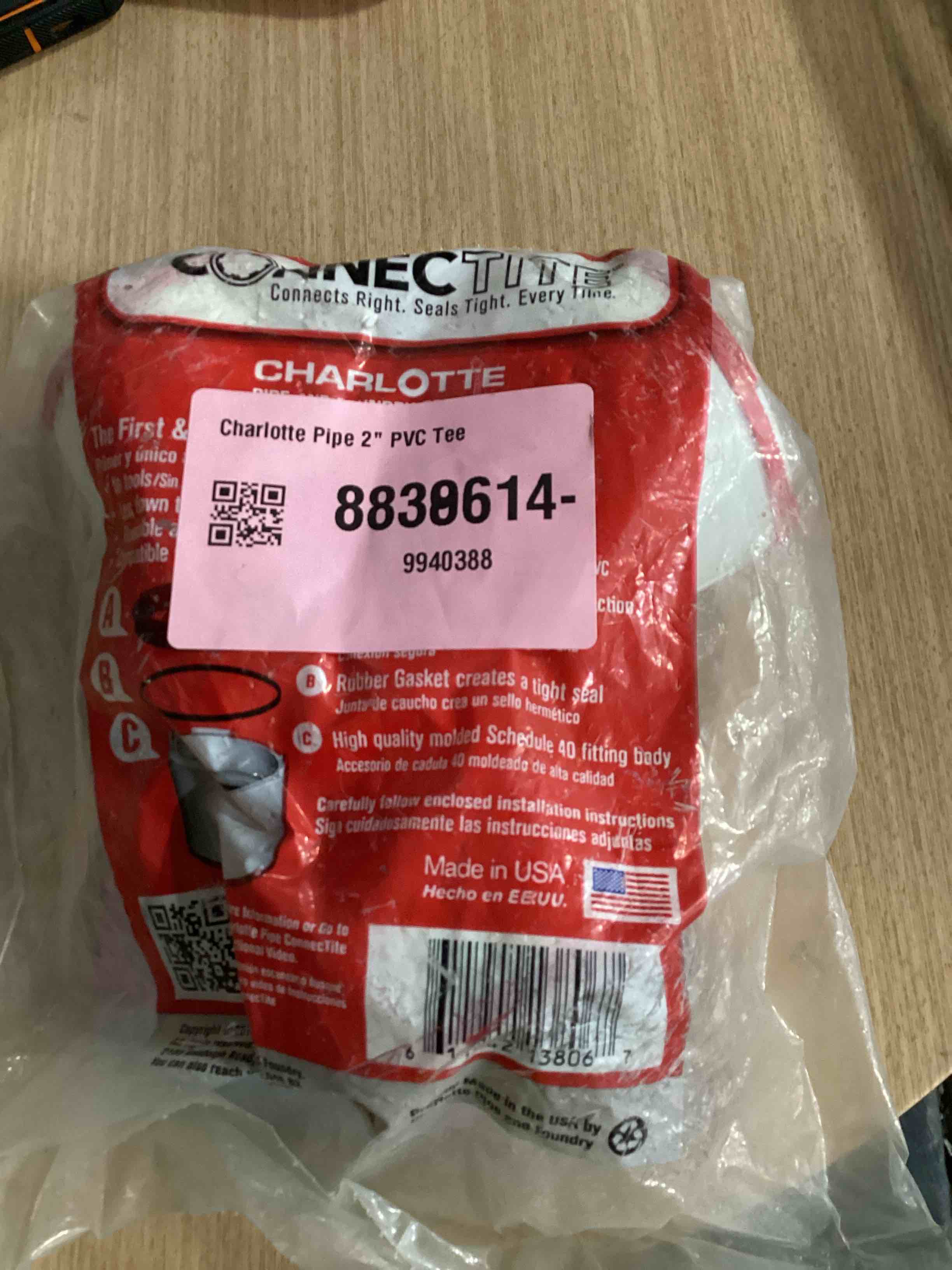 Condition photo showing Good Condition for Charlotte Pipe 2" PVC Tee