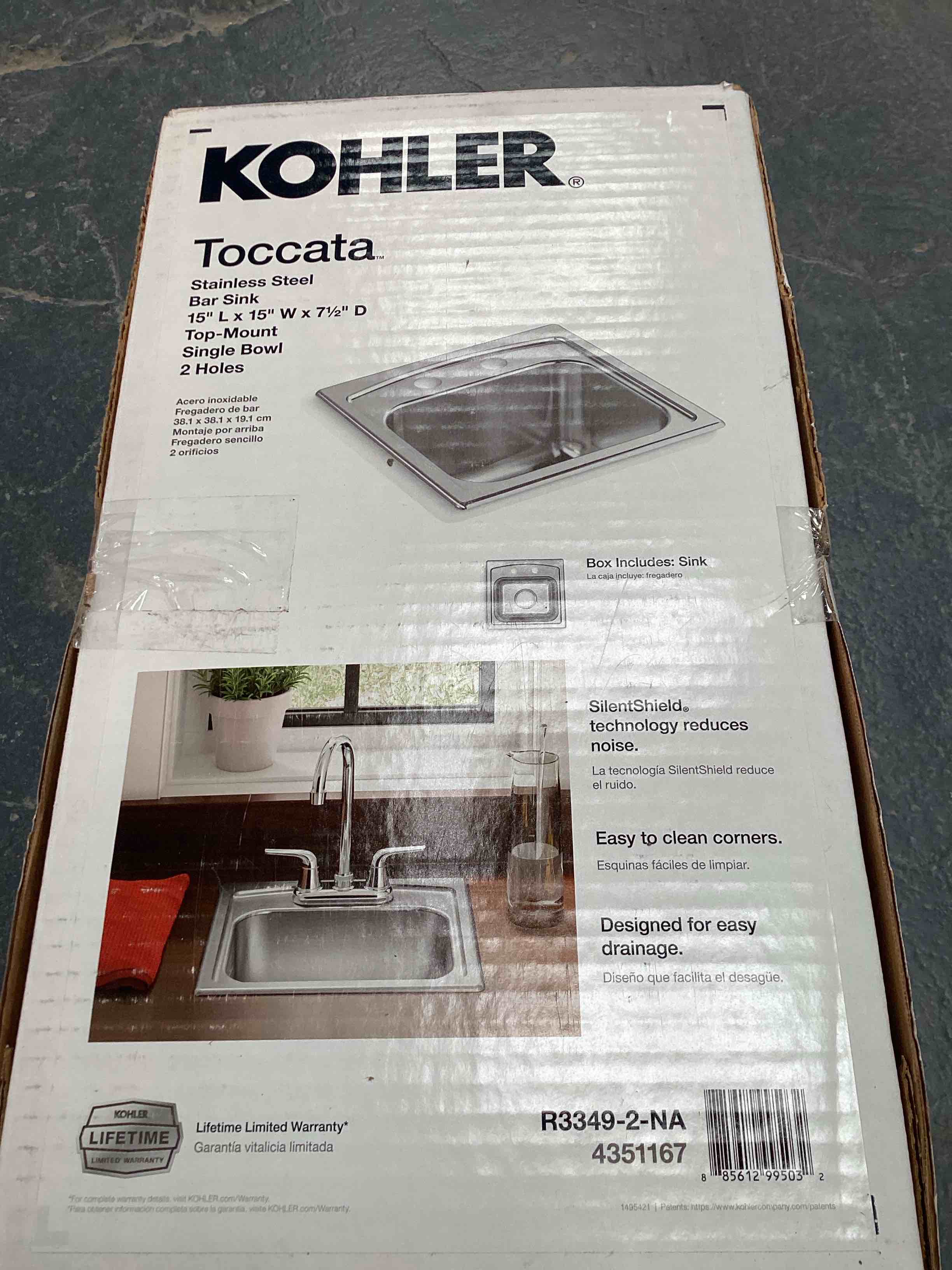 Condition photo showing Good Condition for Koehler Toccata Stainless Steel Bar Sink 