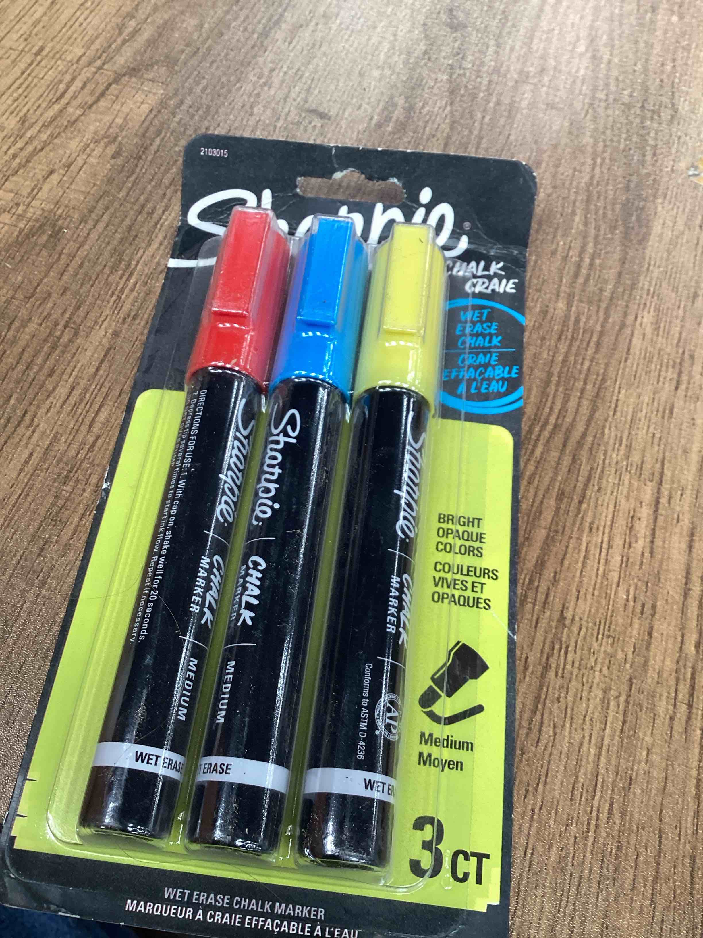Condition photo showing Good Condition for Sharpie Chalk Markers  Wet Erase Markers  Assorted Colors  3 Count