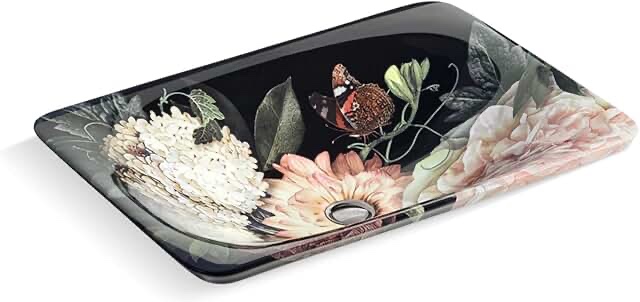 Kohler Dutchmaster Blush Floral Rectangle Wading Pool Bathroom Sink