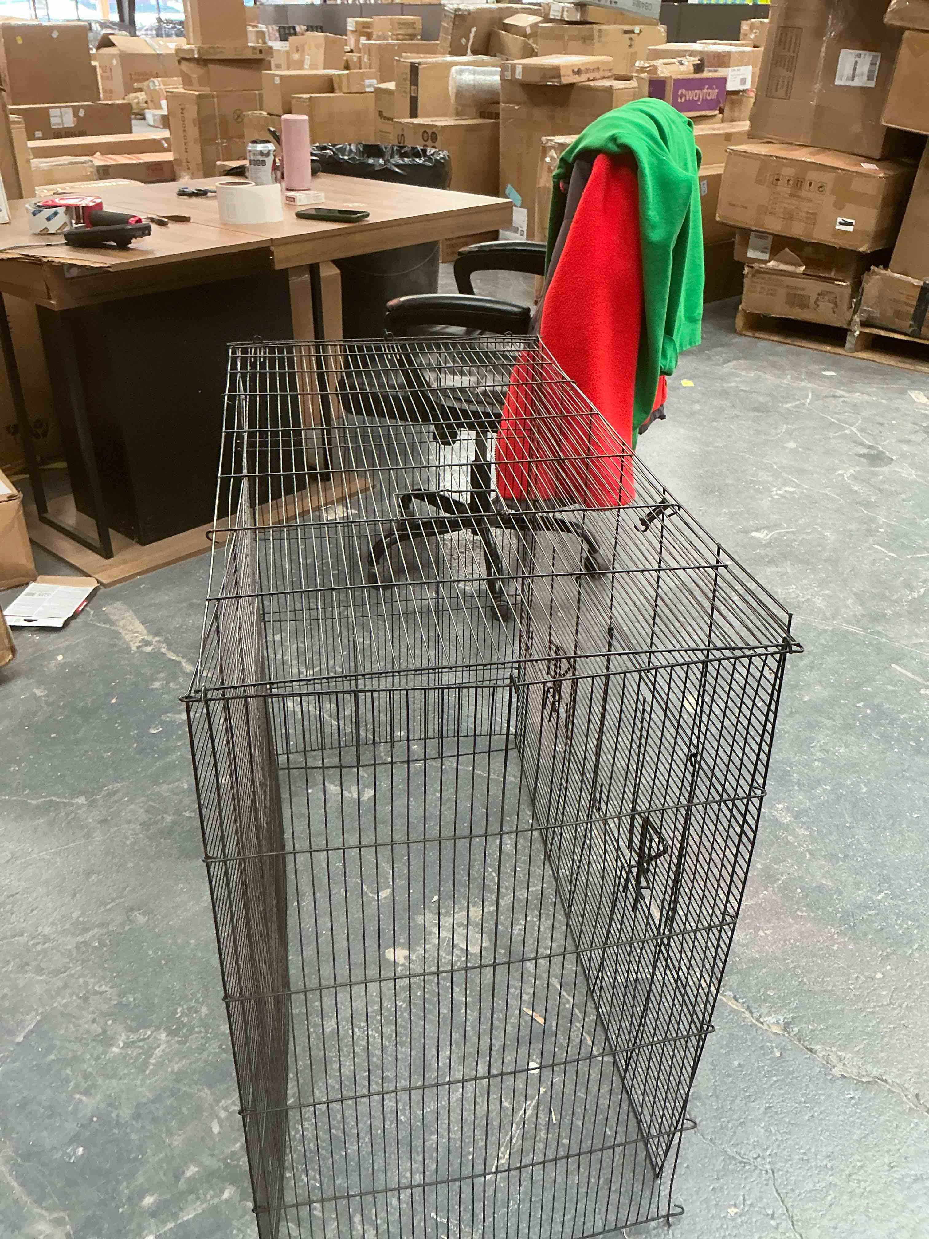 Condition photo showing As Is for Black Metal Bird Cage