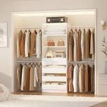 4-9Ft Closet Organizer With 4 Wooden Drawers And 4 Rods