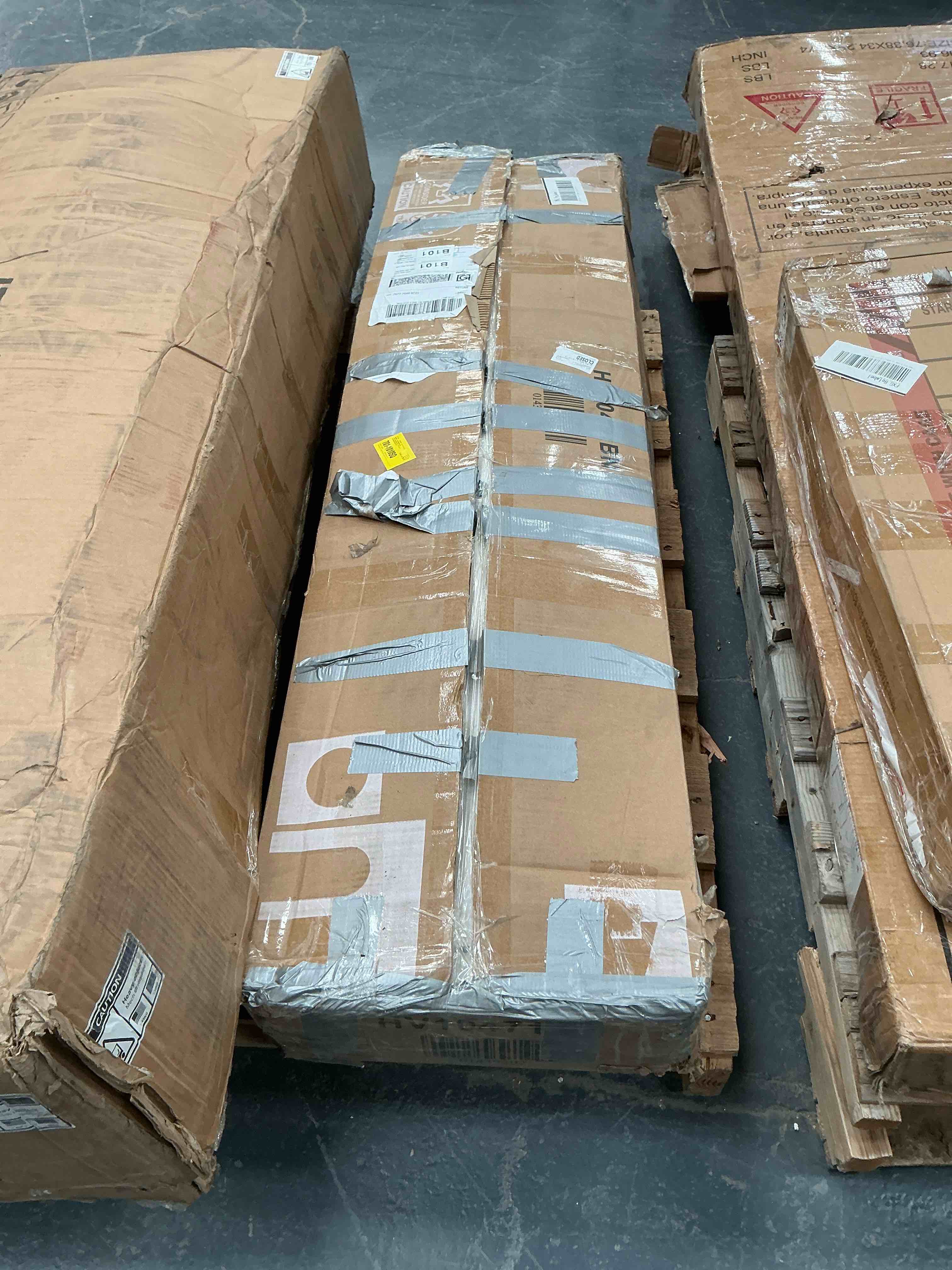 Condition photo showing Good Condition for George Oliver Bamboo Tv Stand Console Table With Pe Rattan Door \u0026 2 Drawers For Tv Up To 65" Brown