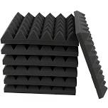 Sound Proof Foam Panels - 12 x 12 x 2 Inches, Wedges Acoustic Foam Panels Sound Proofing Padding for Walls and Ceiling High Density Foam Studio Foam (Black)